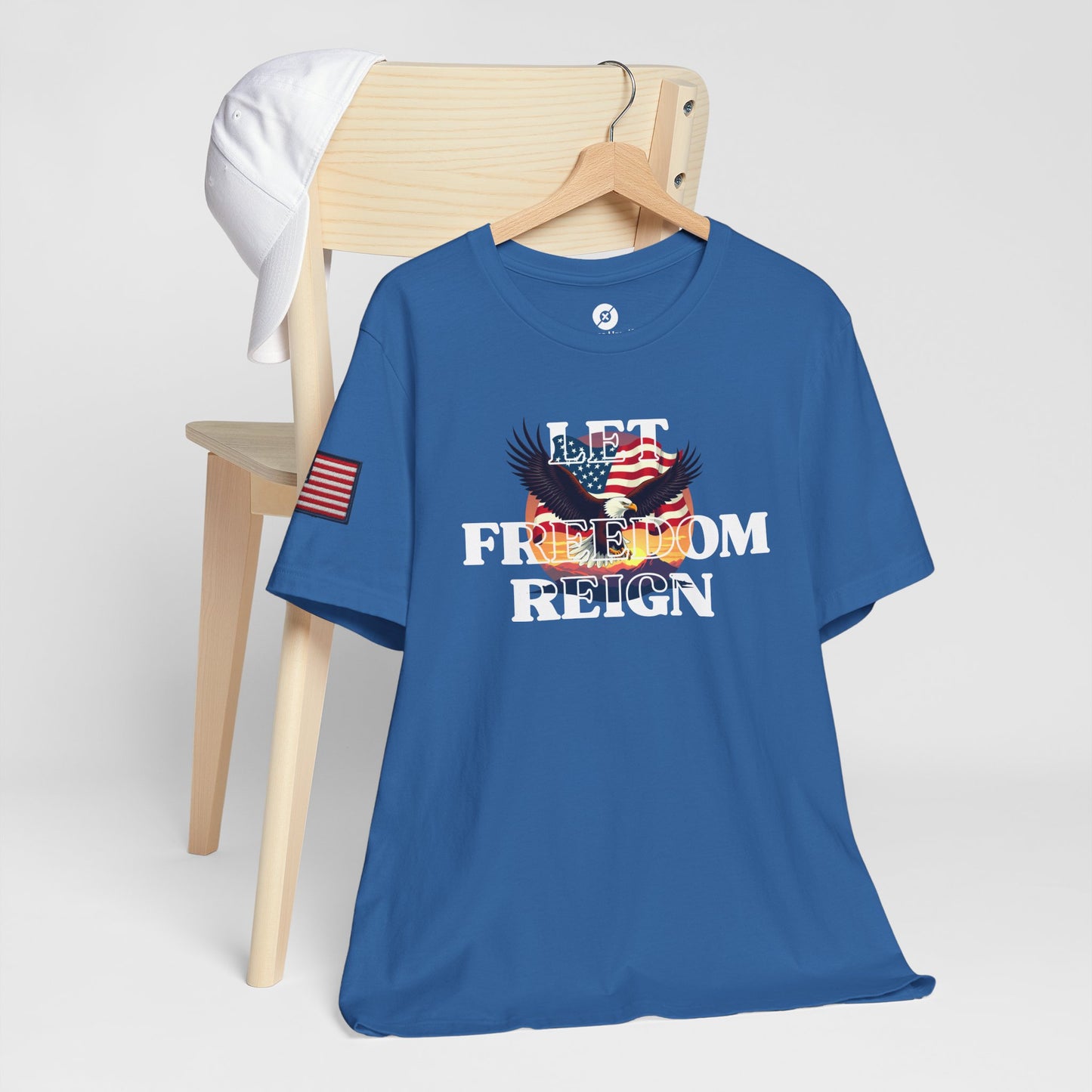 Freedom Reign Unisex Short Sleeve Tee - Patriotic Eagle Design