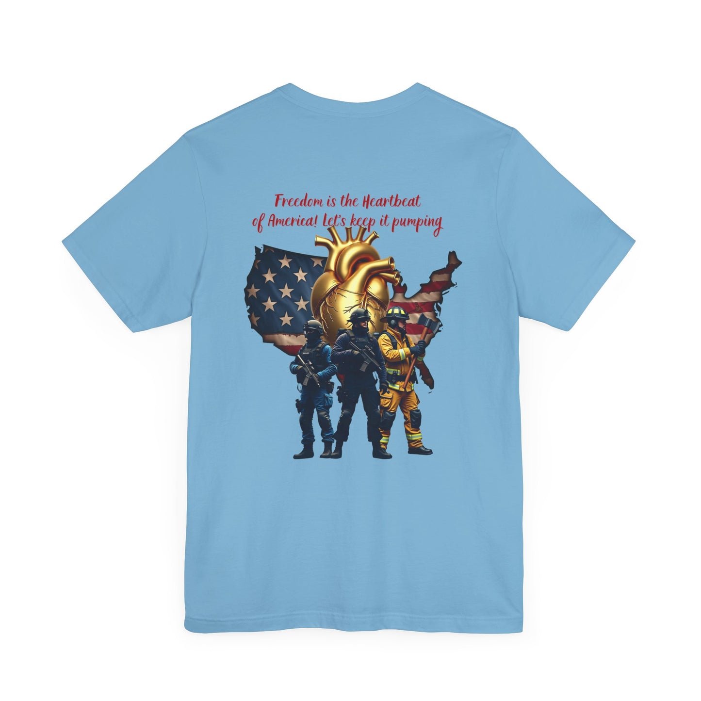 Freedom Inspired Unisex Tee - Heroic Theme with American Flag
