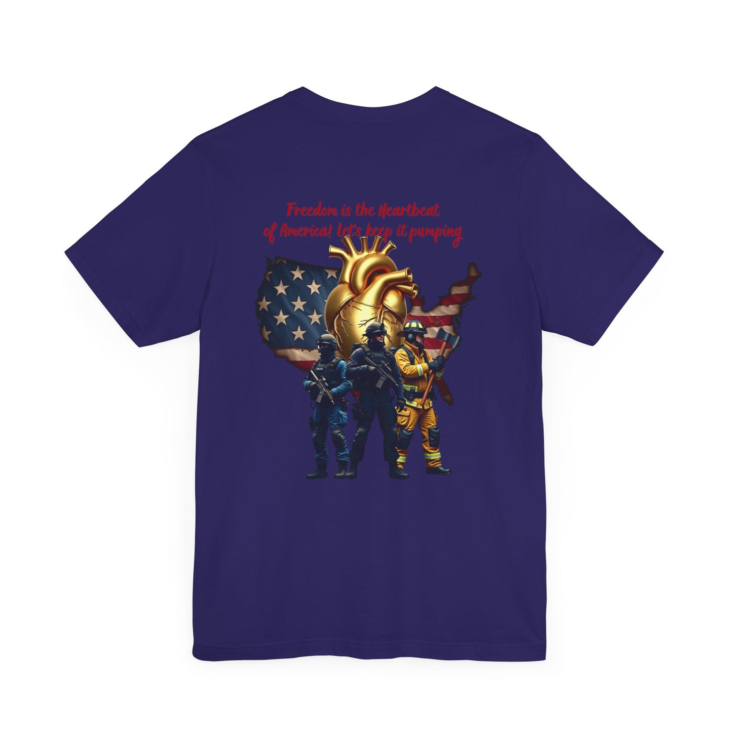 Freedom Inspired Unisex Tee - Heroic Theme with American Flag