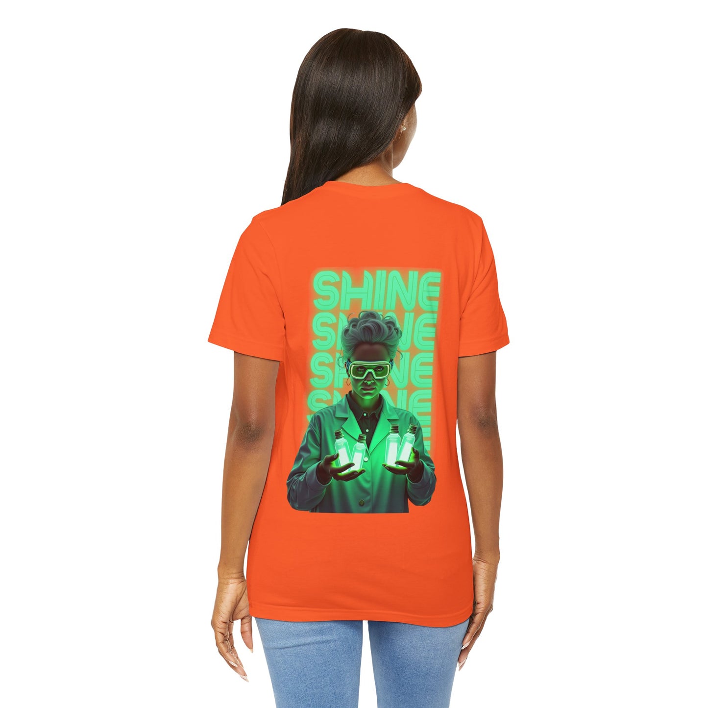 Glow Up the World Unisex Short Sleeve Tee - Bright Orange Inspirational Shirt