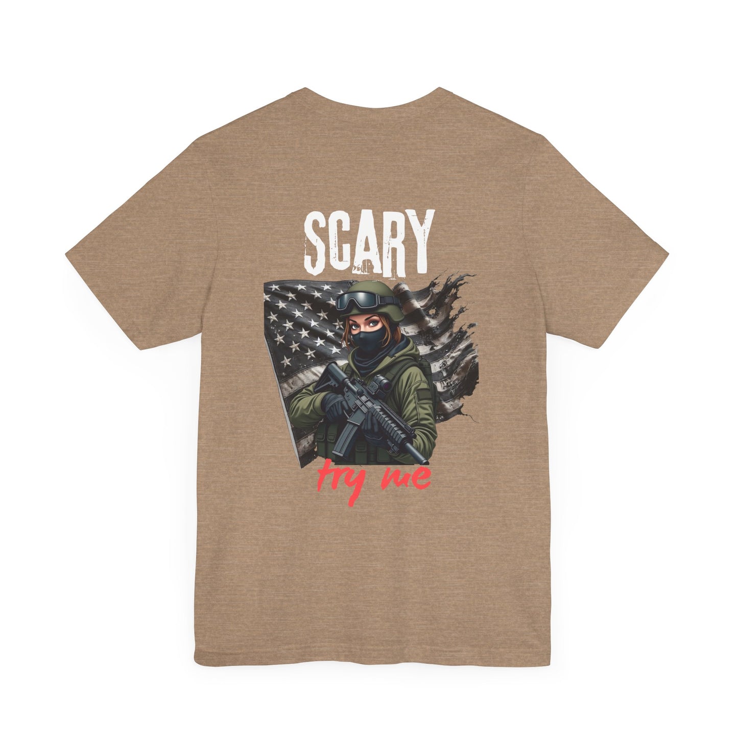 Female Scary Graphic Tee - Unisex Short Sleeve T-Shirt for Bold Statements