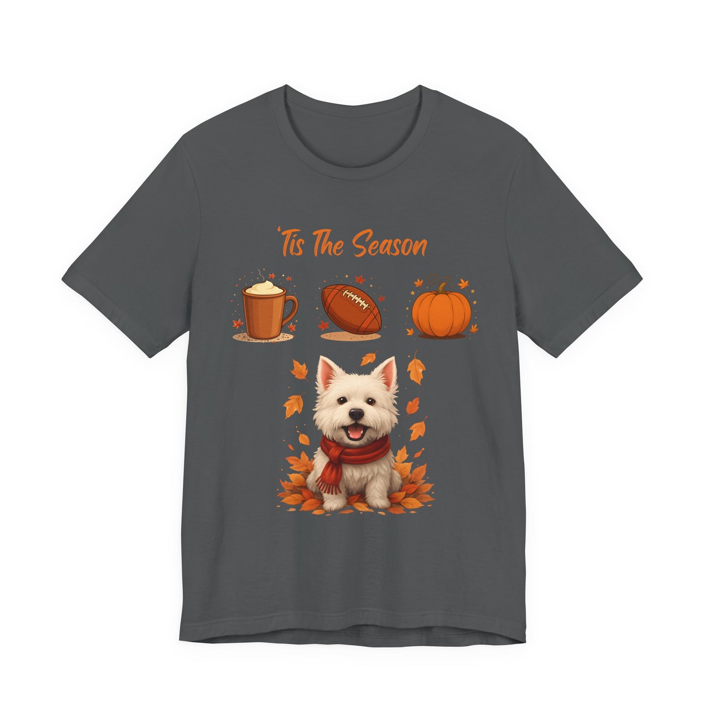 Fall-Themed Pet Lover Tee, Cozy Autumn Short Sleeve Shirt, Cute Dog Graphic T-Shirt, Comfortable Casual Tee, Ideal for Thanksgiving