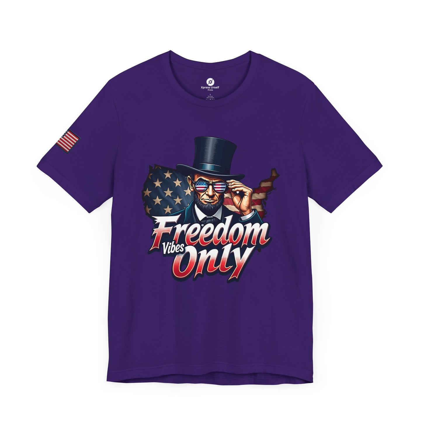 Freedom Vibes Only Unisex Short Sleeve Tee - Patriotic Graphic T-Shirt