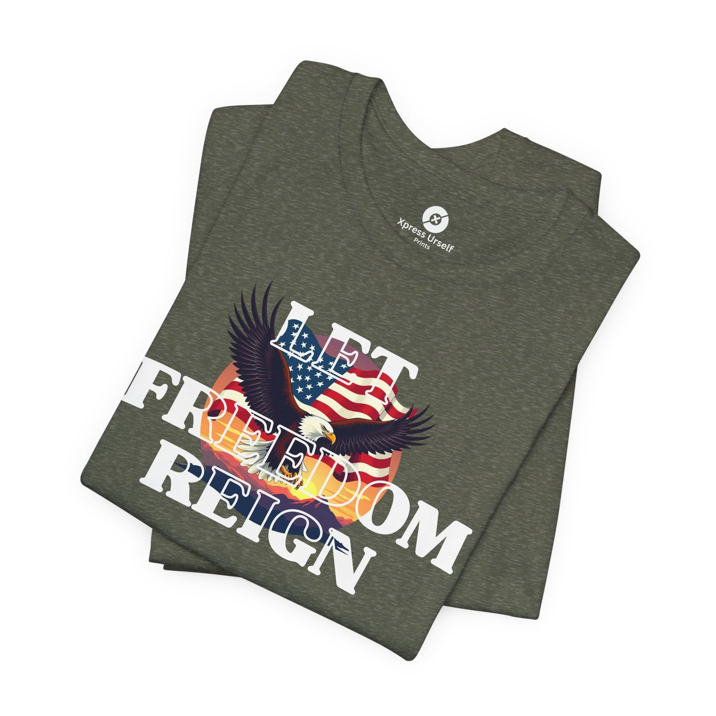 Freedom Reign Unisex Short Sleeve Tee - Patriotic Eagle Design