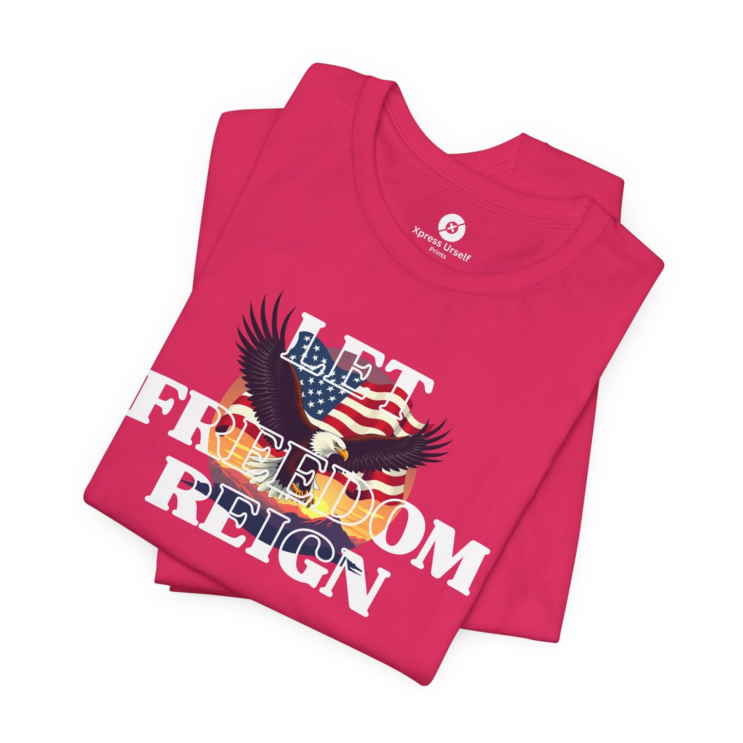 Freedom Reign Unisex Short Sleeve Tee - Patriotic Eagle Design