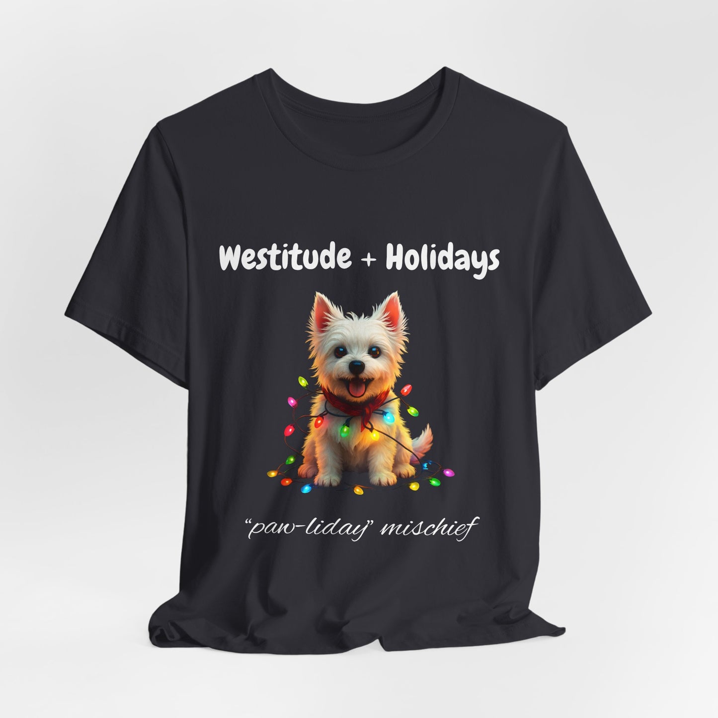 Festive Dog-Themed T-Shirt, Unisex Short Sleeve Tee for Pet Lovers, Perfect for Holiday Parties, Gift for Dog Owners, Christmas Apparel