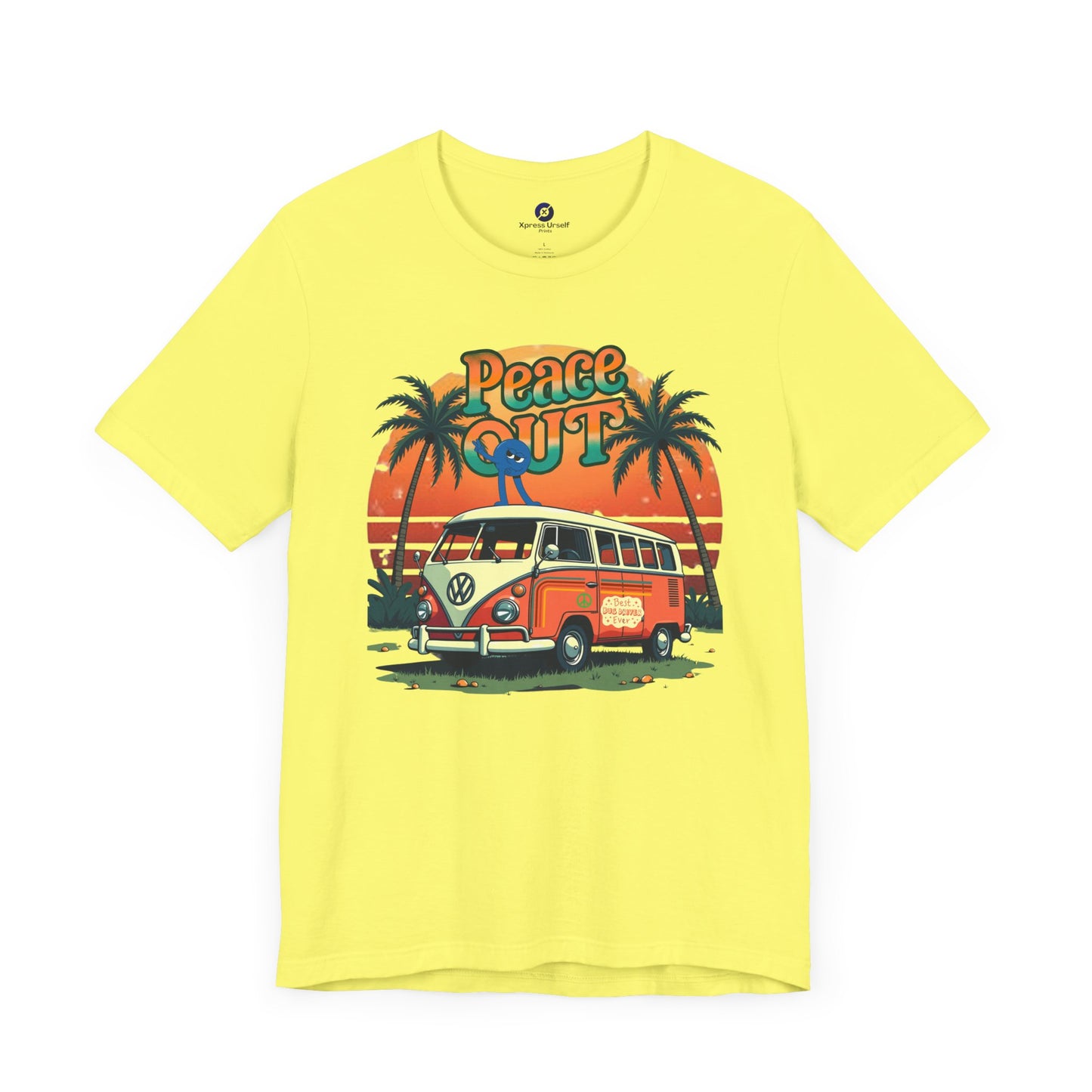 Retro Peace Out Graphic Tee | Unisex Jersey Short Sleeve T-Shirt