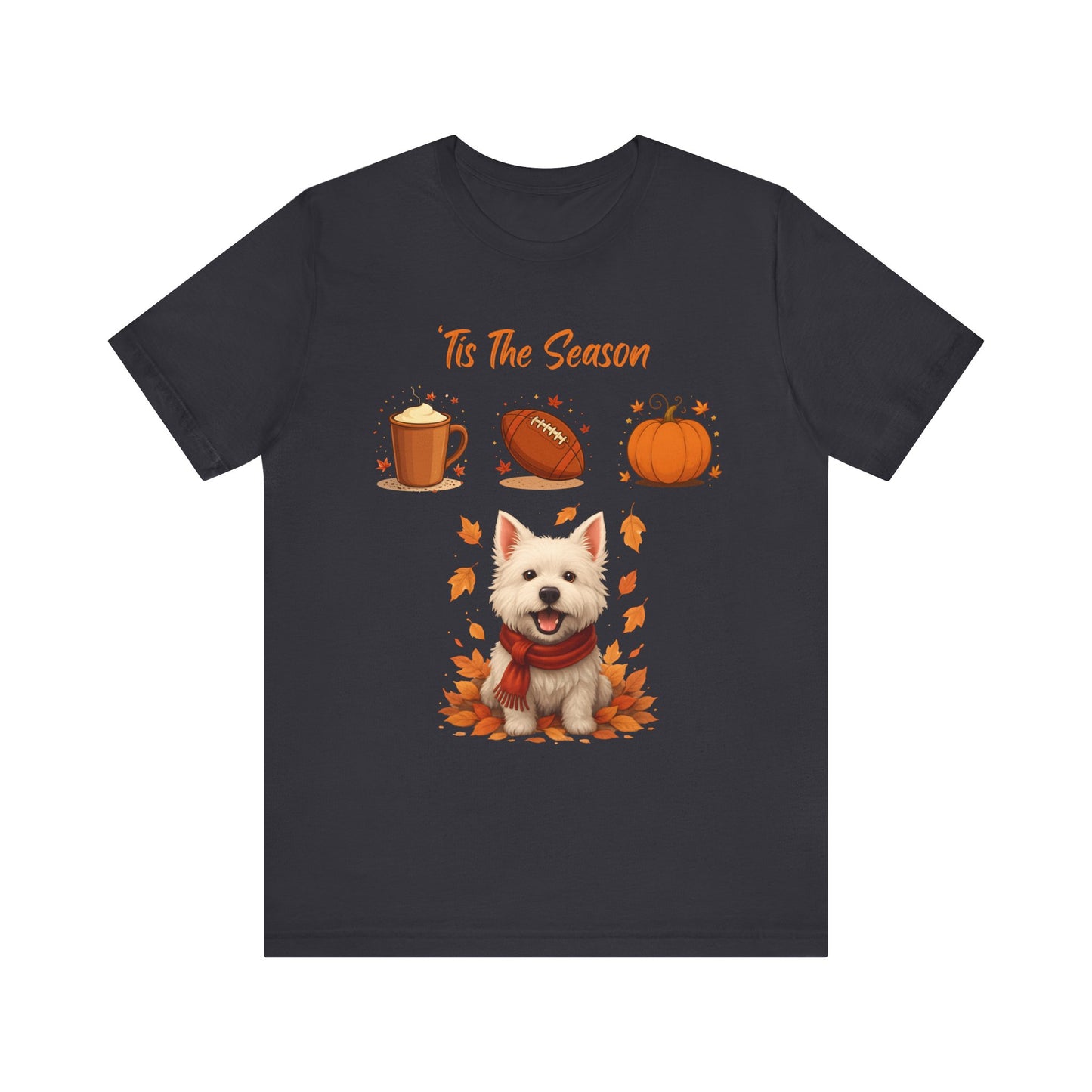 Fall-Themed Pet Lover Tee, Cozy Autumn Short Sleeve Shirt, Cute Dog Graphic T-Shirt, Comfortable Casual Tee, Ideal for Thanksgiving