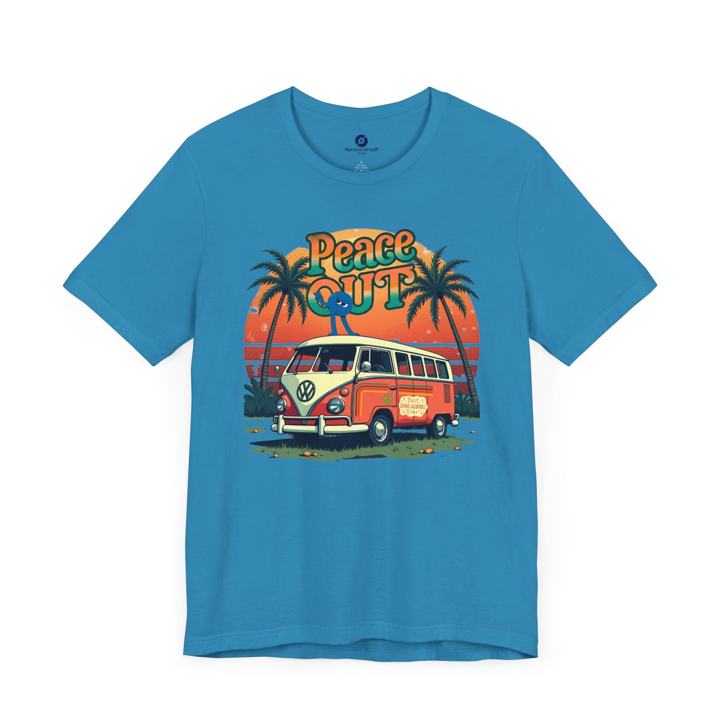 Retro Peace Out Graphic Tee | Unisex Jersey Short Sleeve T-Shirt