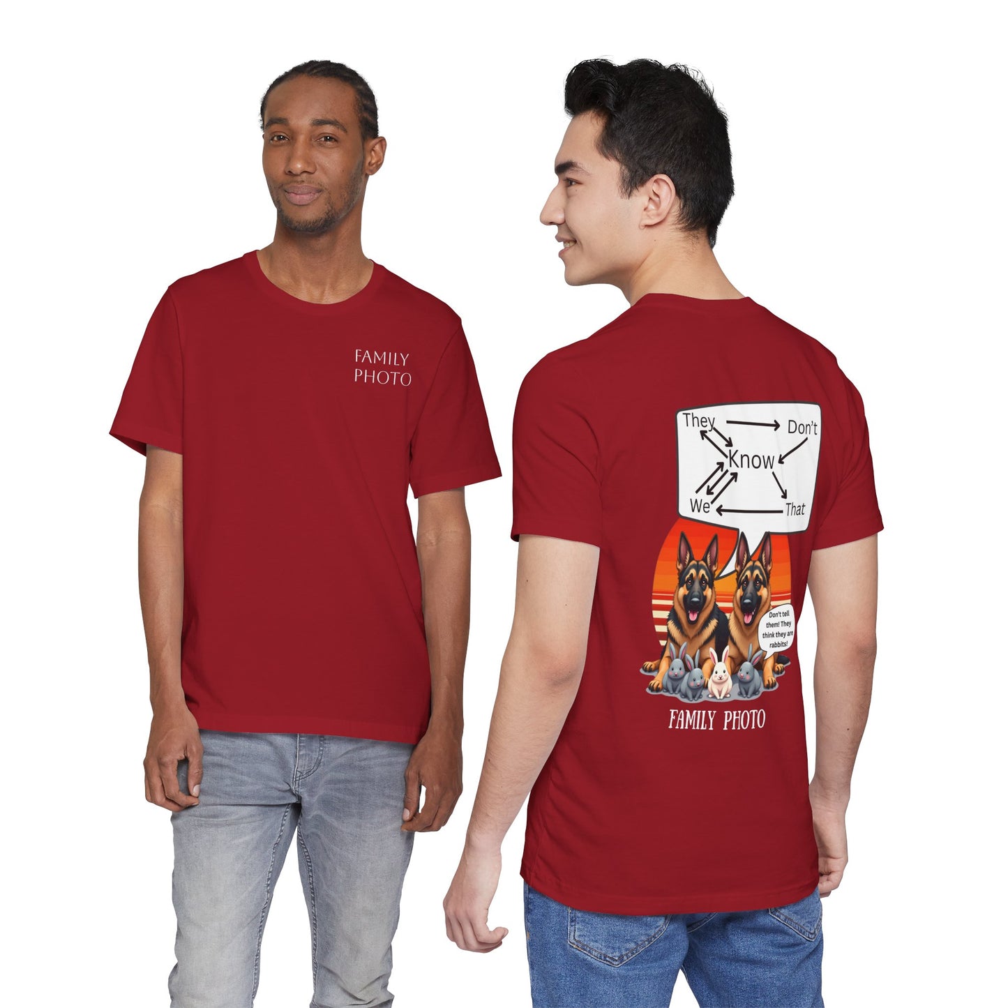 Funny Family Photo Dog Tee | Unisex Jersey Short Sleeve Shirt