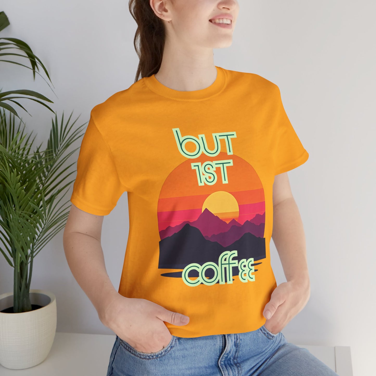 But First Coffee Unisex Jersey Tee - Fun Graphic Tee for Coffee Lovers