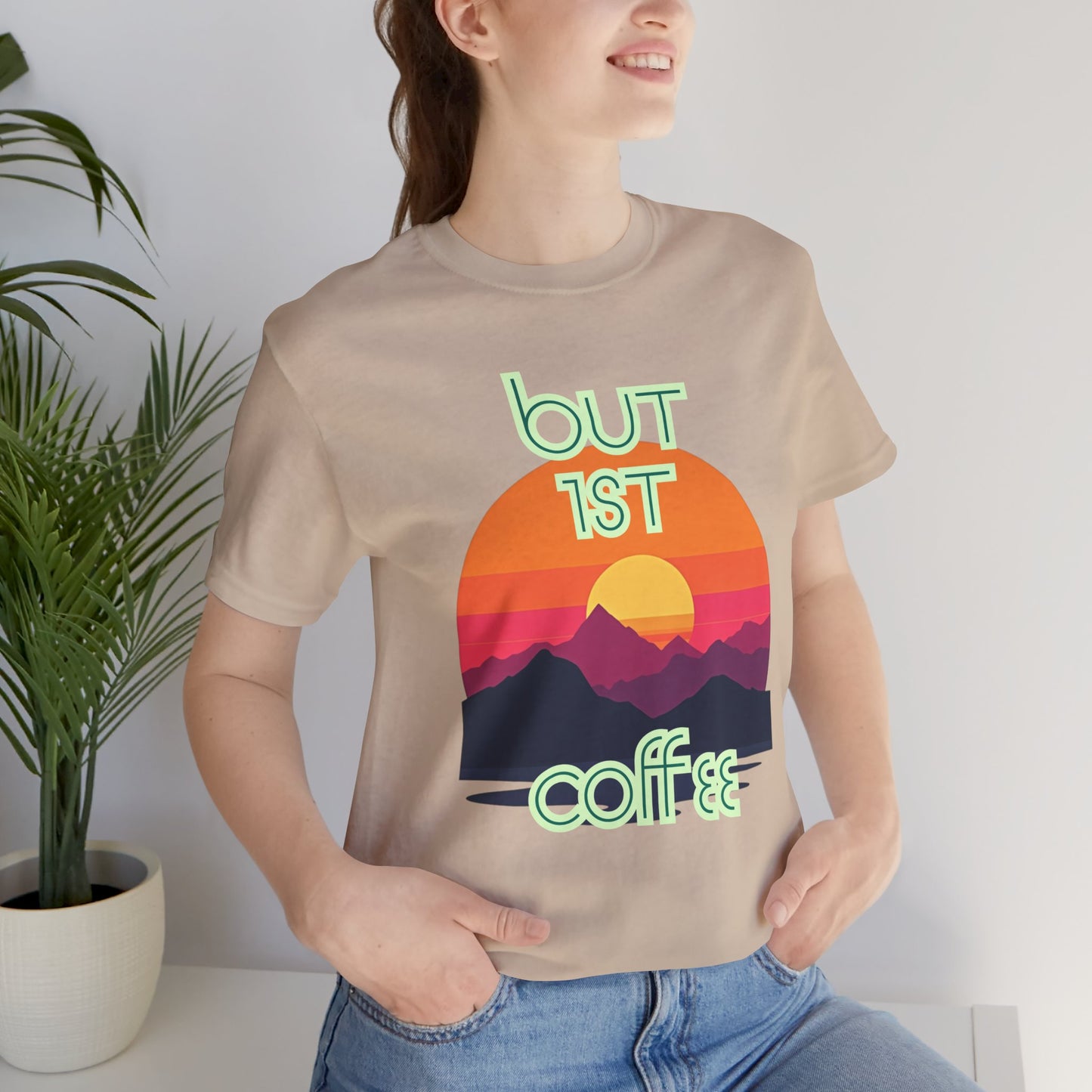 But First Coffee Unisex Jersey Tee - Fun Graphic Tee for Coffee Lovers