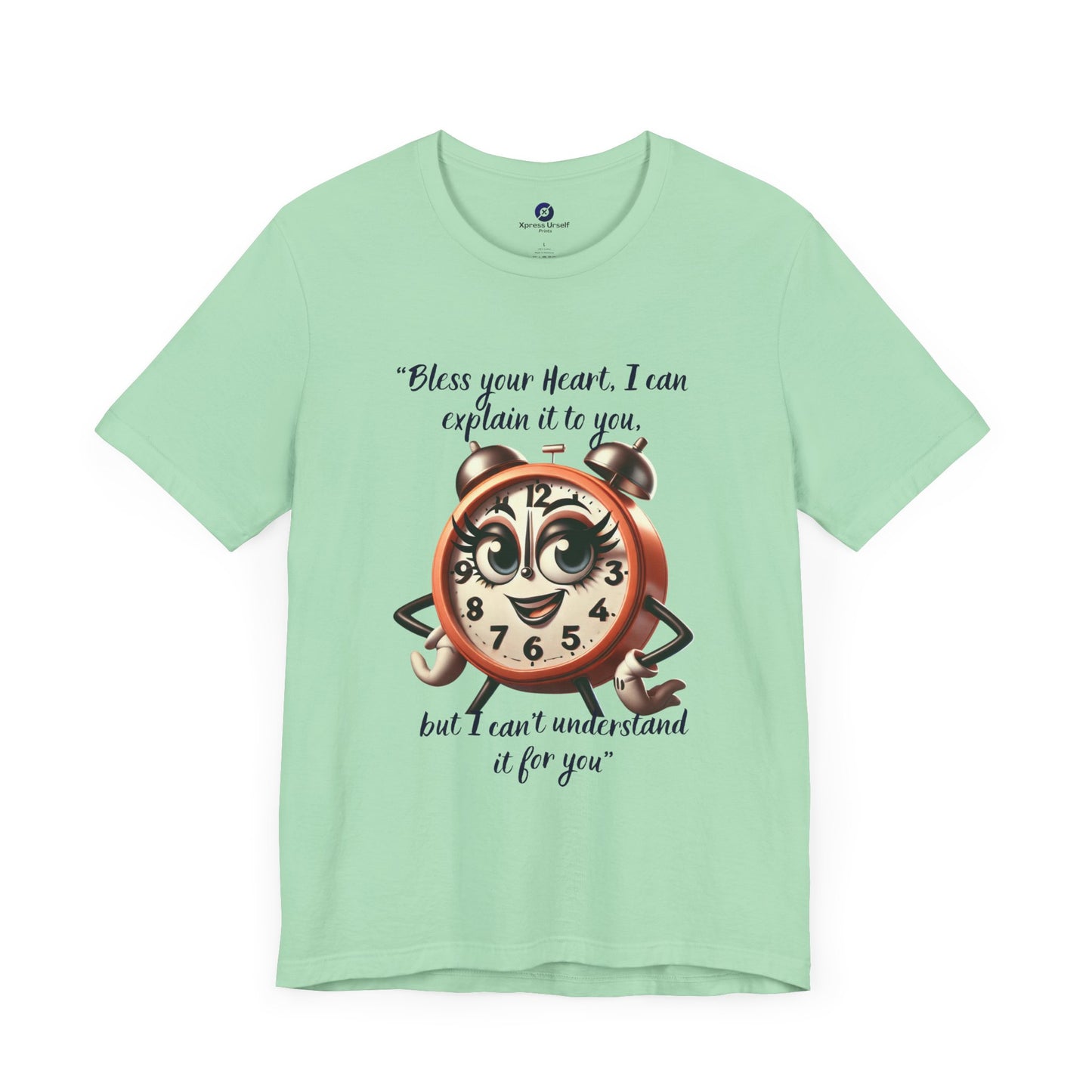 Quirky Clock Graphic Tee - "Bless Your Heart" Quote