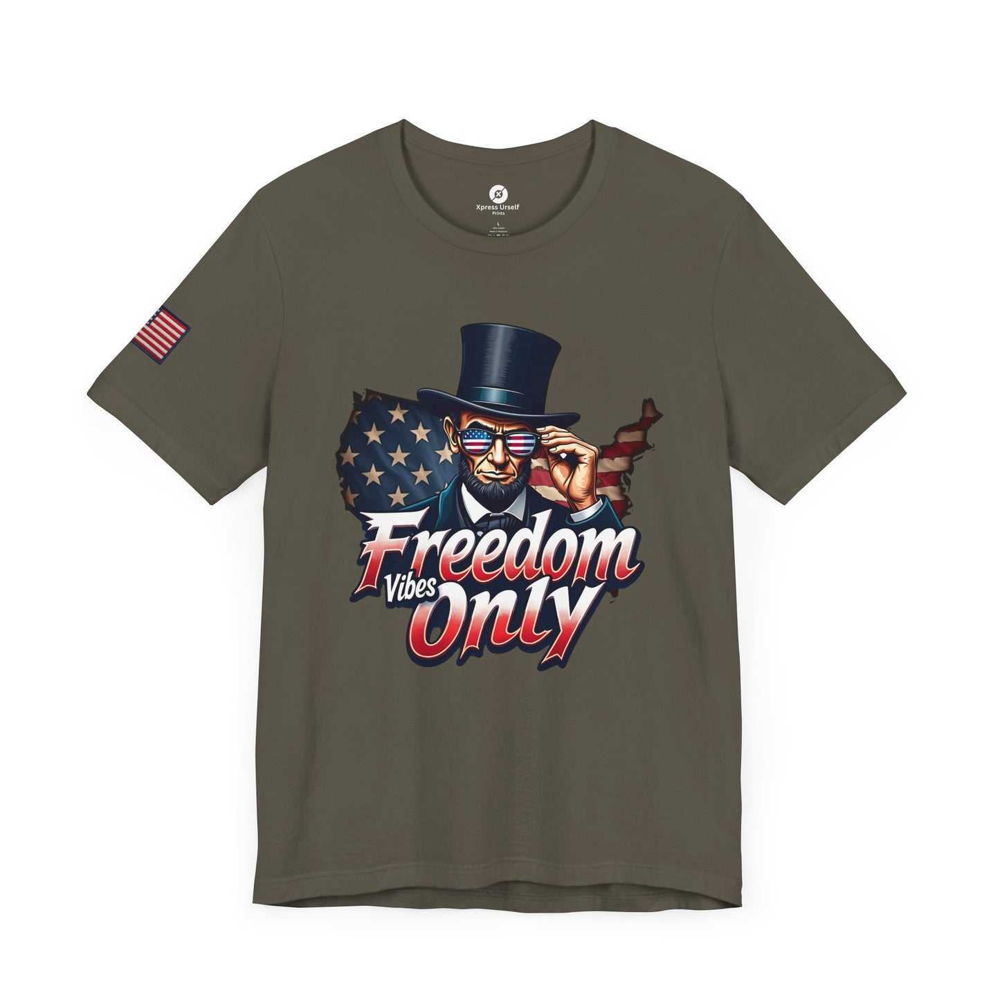 Freedom Vibes Only Unisex Short Sleeve Tee - Patriotic Graphic T-Shirt