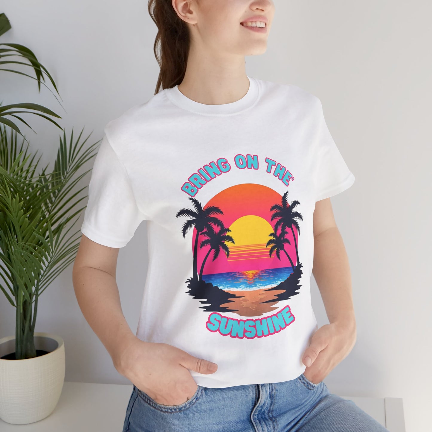 Unisex Jersey Tee - 'Bring on the Sunshine' Tropical Vibe