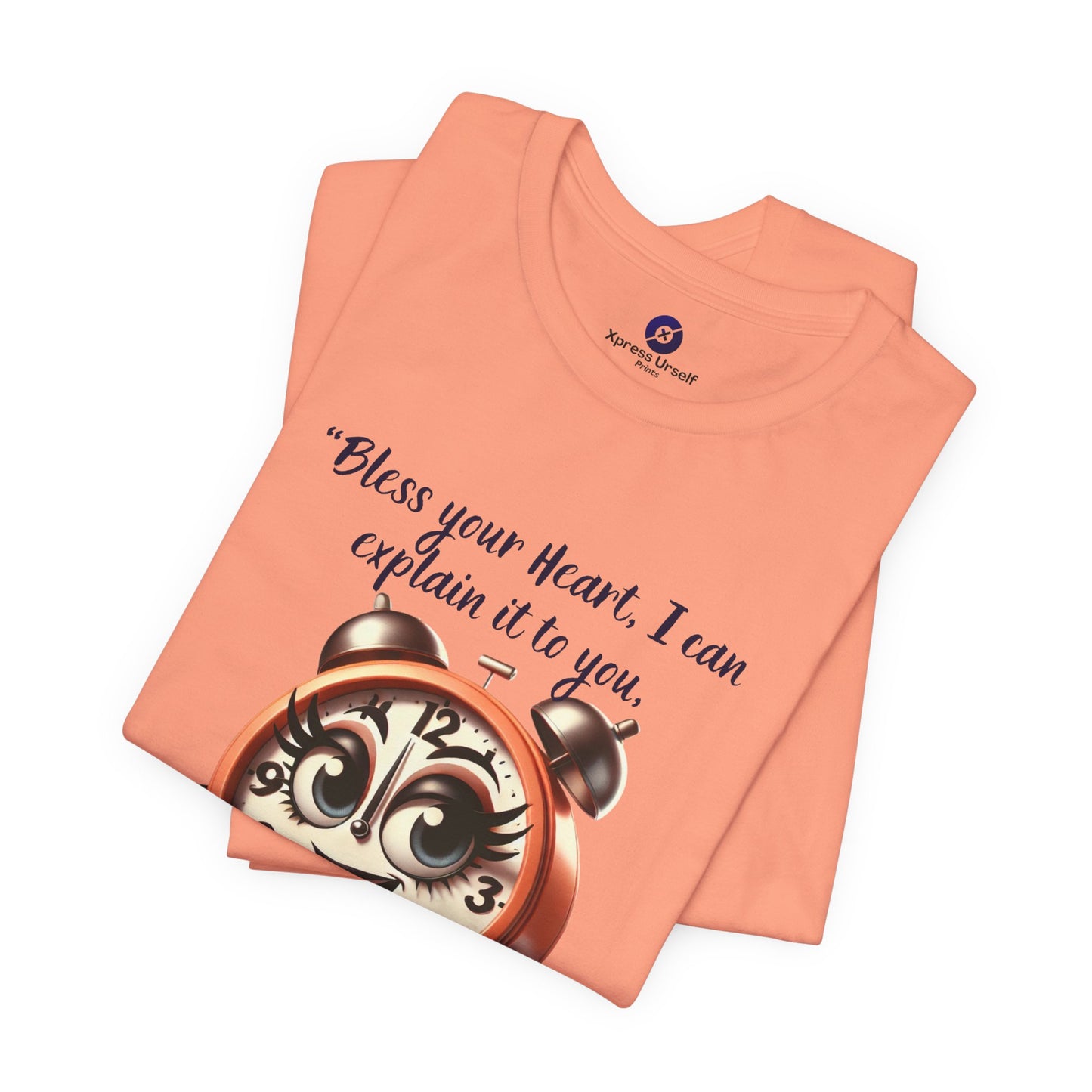 Quirky Clock Graphic Tee - "Bless Your Heart" Quote