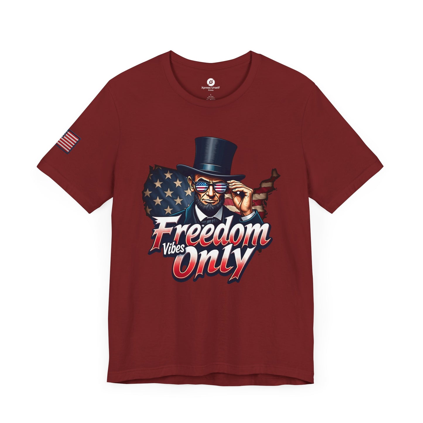 Freedom Vibes Only Unisex Short Sleeve Tee - Patriotic Graphic T-Shirt