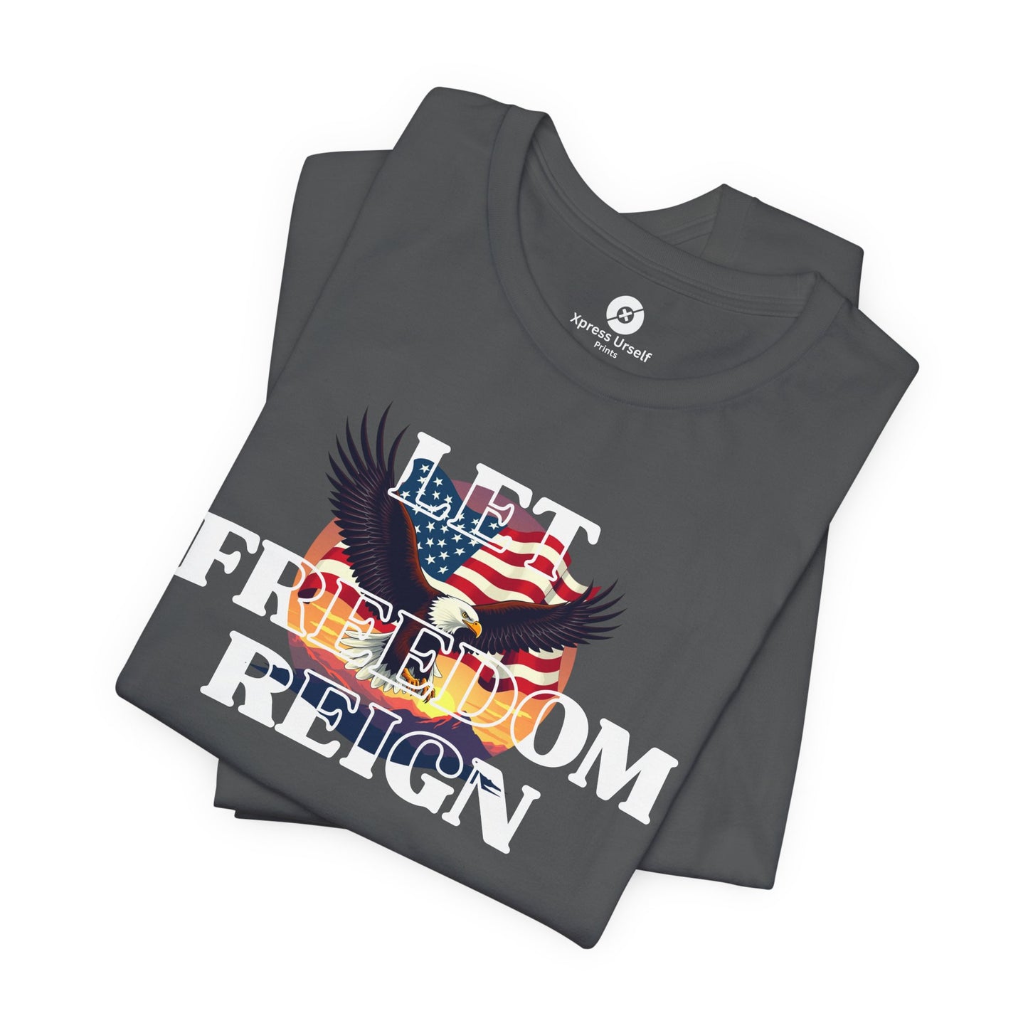 Freedom Reign Unisex Short Sleeve Tee - Patriotic Eagle Design