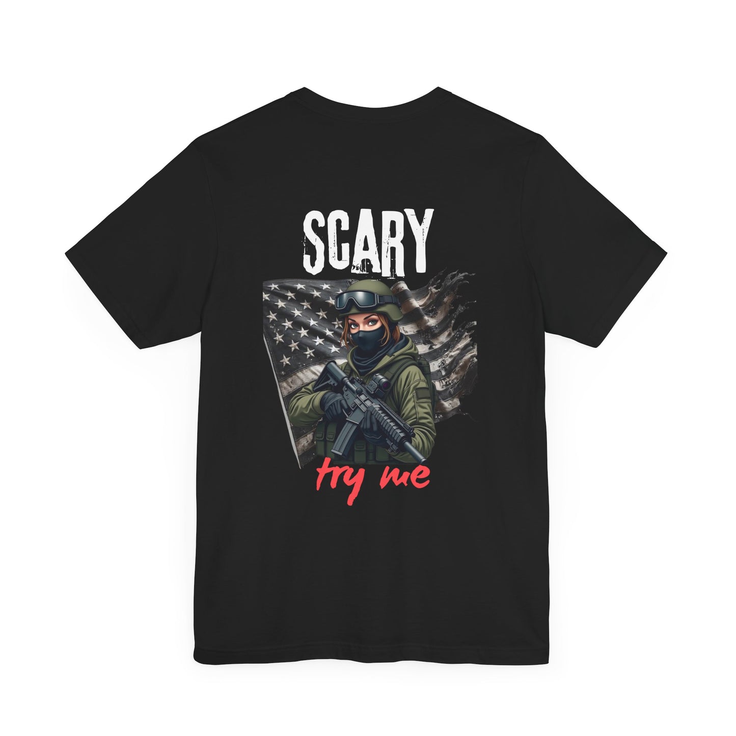 Female Scary Graphic Tee - Unisex Short Sleeve T-Shirt for Bold Statements