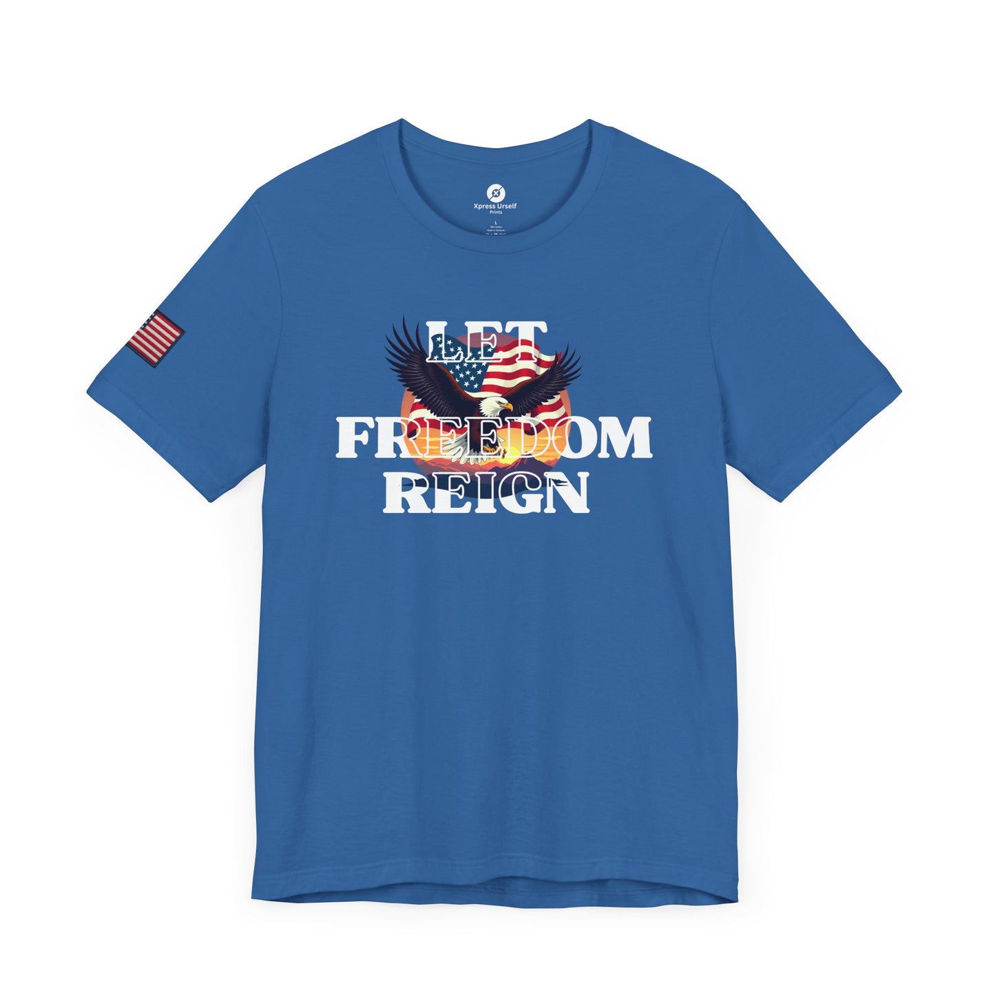 Freedom Reign Unisex Short Sleeve Tee - Patriotic Eagle Design