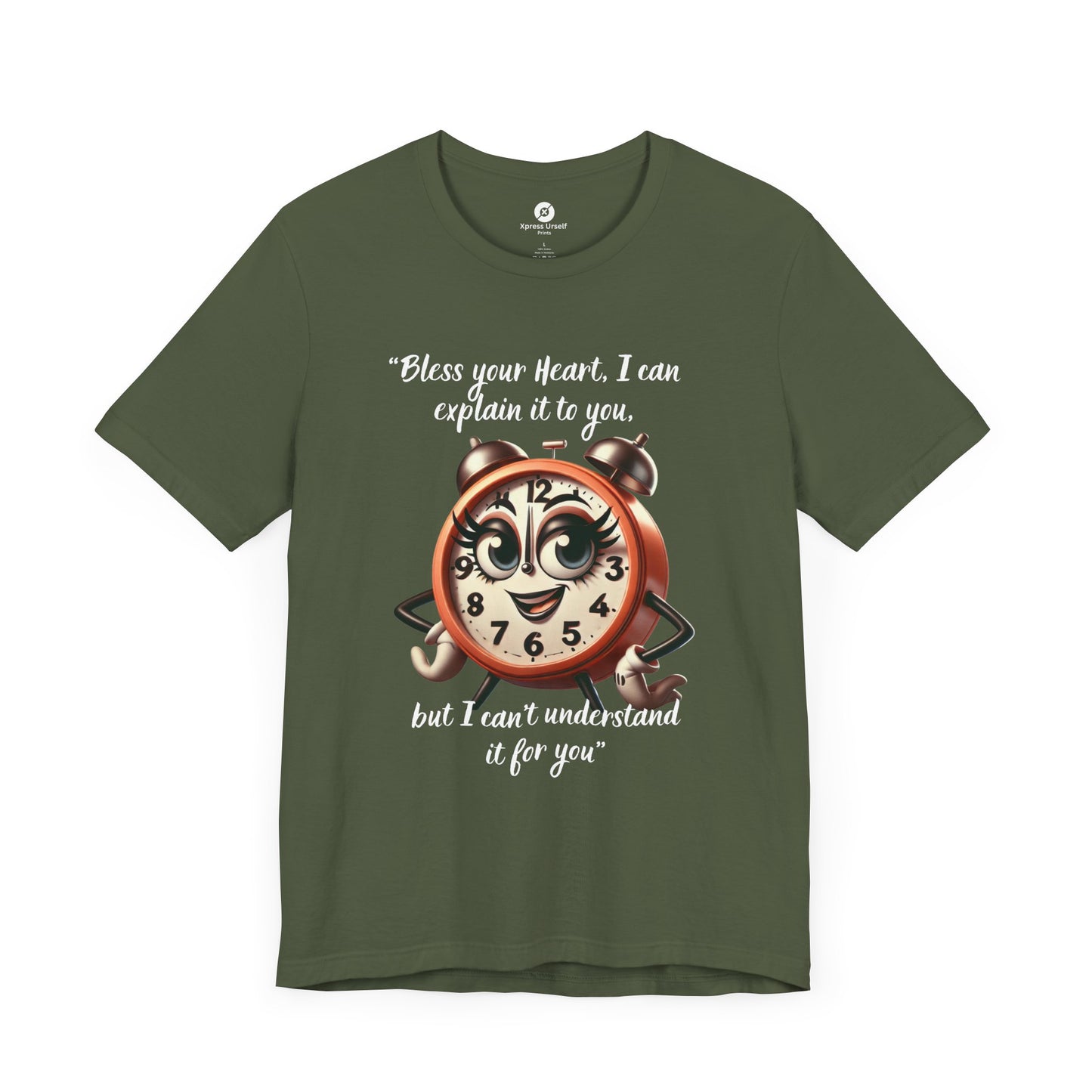 Quirky Clock Graphic Tee - "Bless Your Heart" Quote