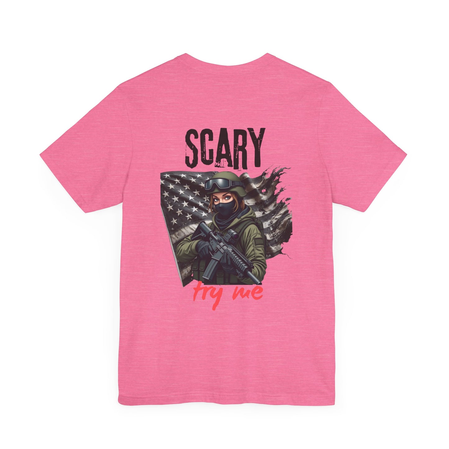 Female Scary Graphic Tee - Unisex Short Sleeve T-Shirt for Bold Statements
