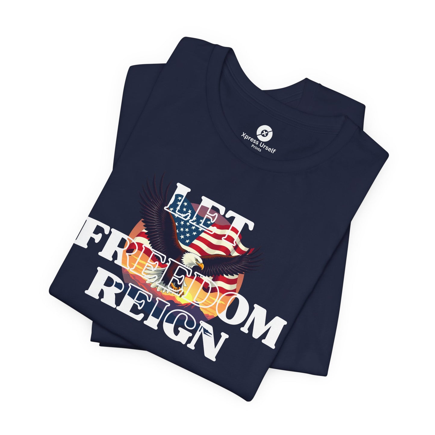 Freedom Reign Unisex Short Sleeve Tee - Patriotic Eagle Design
