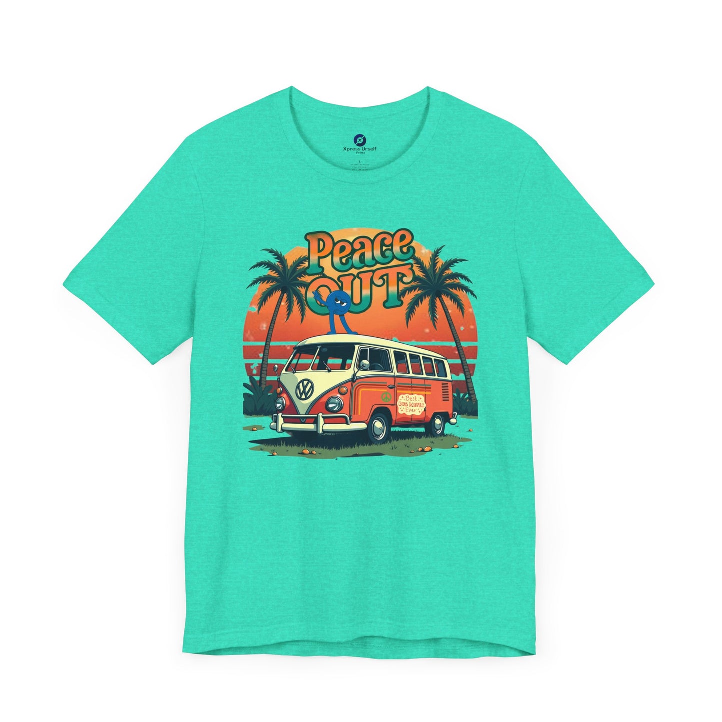 Retro Peace Out Graphic Tee | Unisex Jersey Short Sleeve T-Shirt