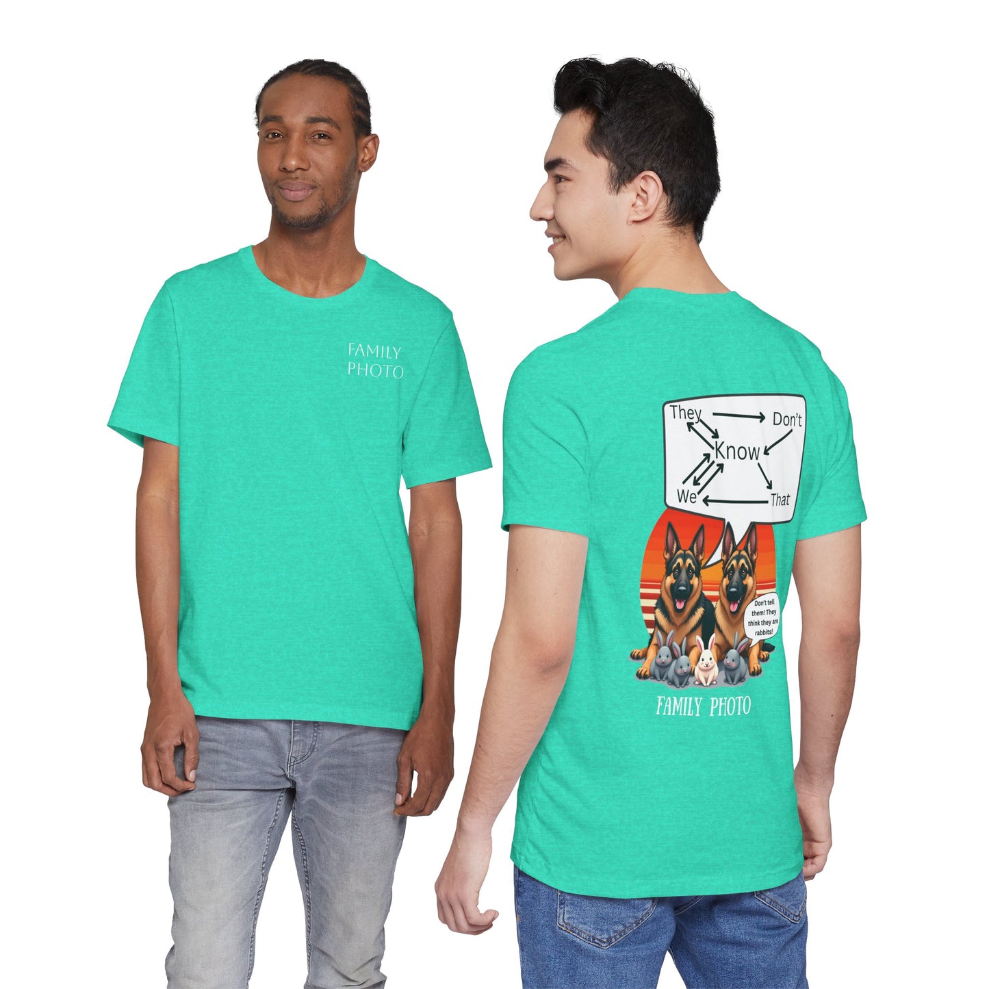 Funny Family Photo Dog Tee | Unisex Jersey Short Sleeve Shirt