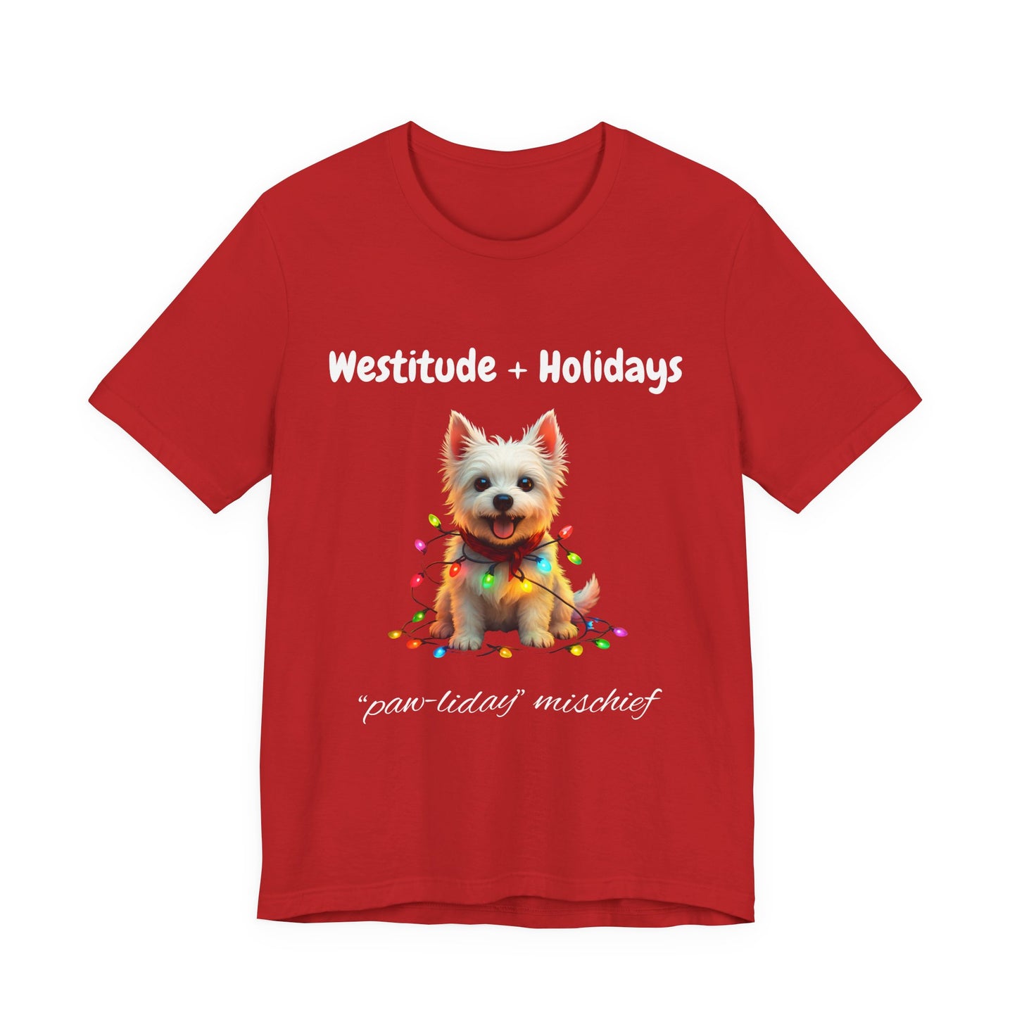 Festive Dog-Themed T-Shirt, Unisex Short Sleeve Tee for Pet Lovers, Perfect for Holiday Parties, Gift for Dog Owners, Christmas Apparel