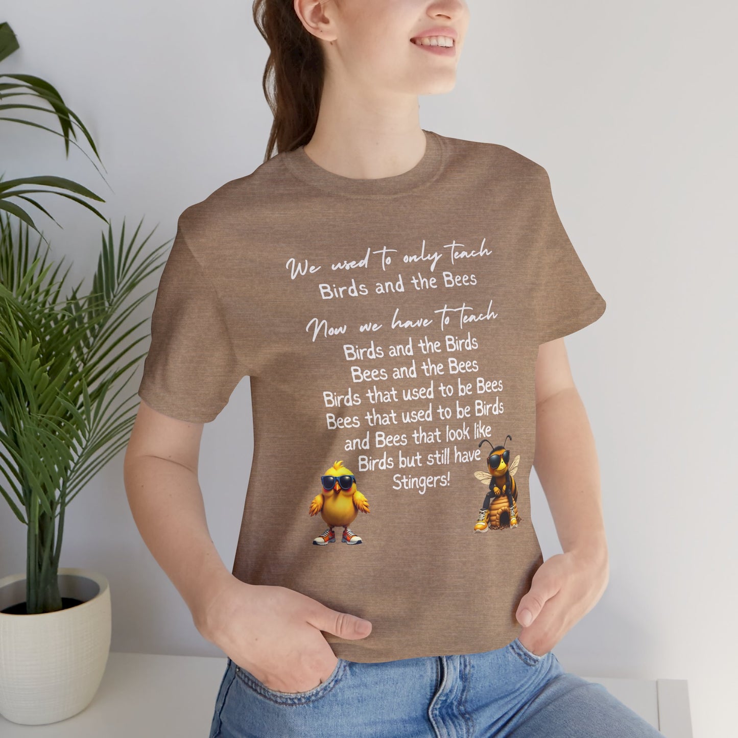 Funny Birds and Bees Tee - Unisex Short Sleeve T-Shirt, Parenting Humor Shirt, Educational Gift, Adult Humor, Nature Lover Tee