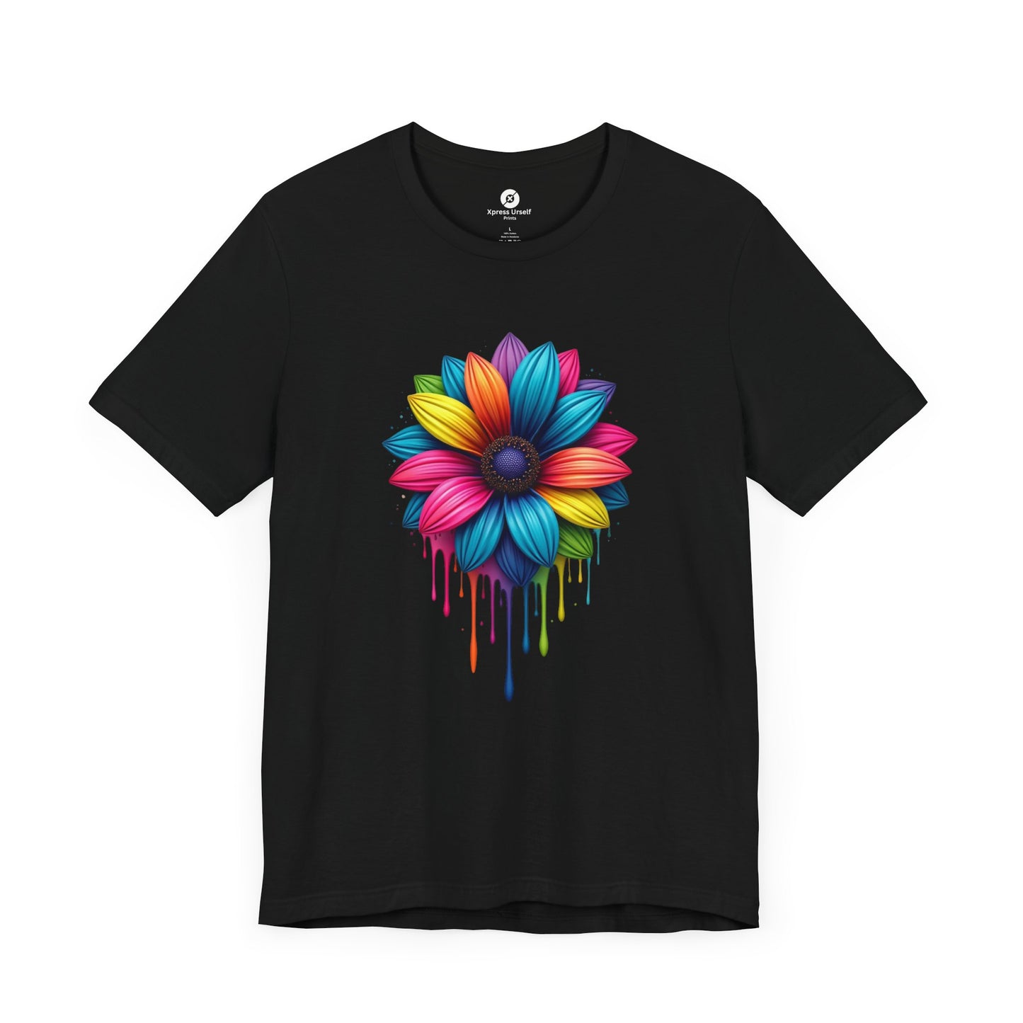 Colorful Flower Short Sleeve Tee - Vibrant Floral Design for Everyday Wear