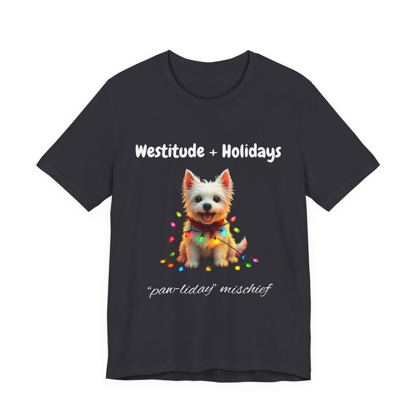 Festive Dog-Themed T-Shirt, Unisex Short Sleeve Tee for Pet Lovers, Perfect for Holiday Parties, Gift for Dog Owners, Christmas Apparel