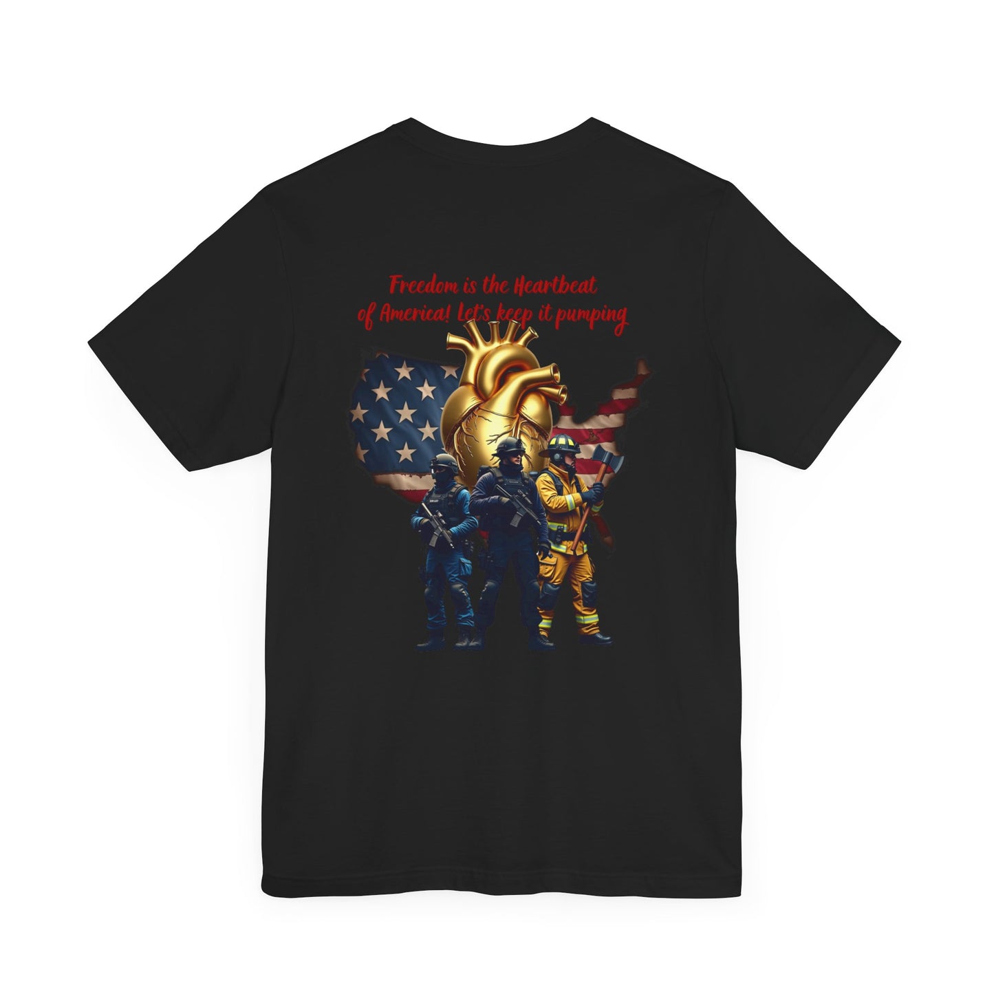 Freedom Inspired Unisex Tee - Heroic Theme with American Flag