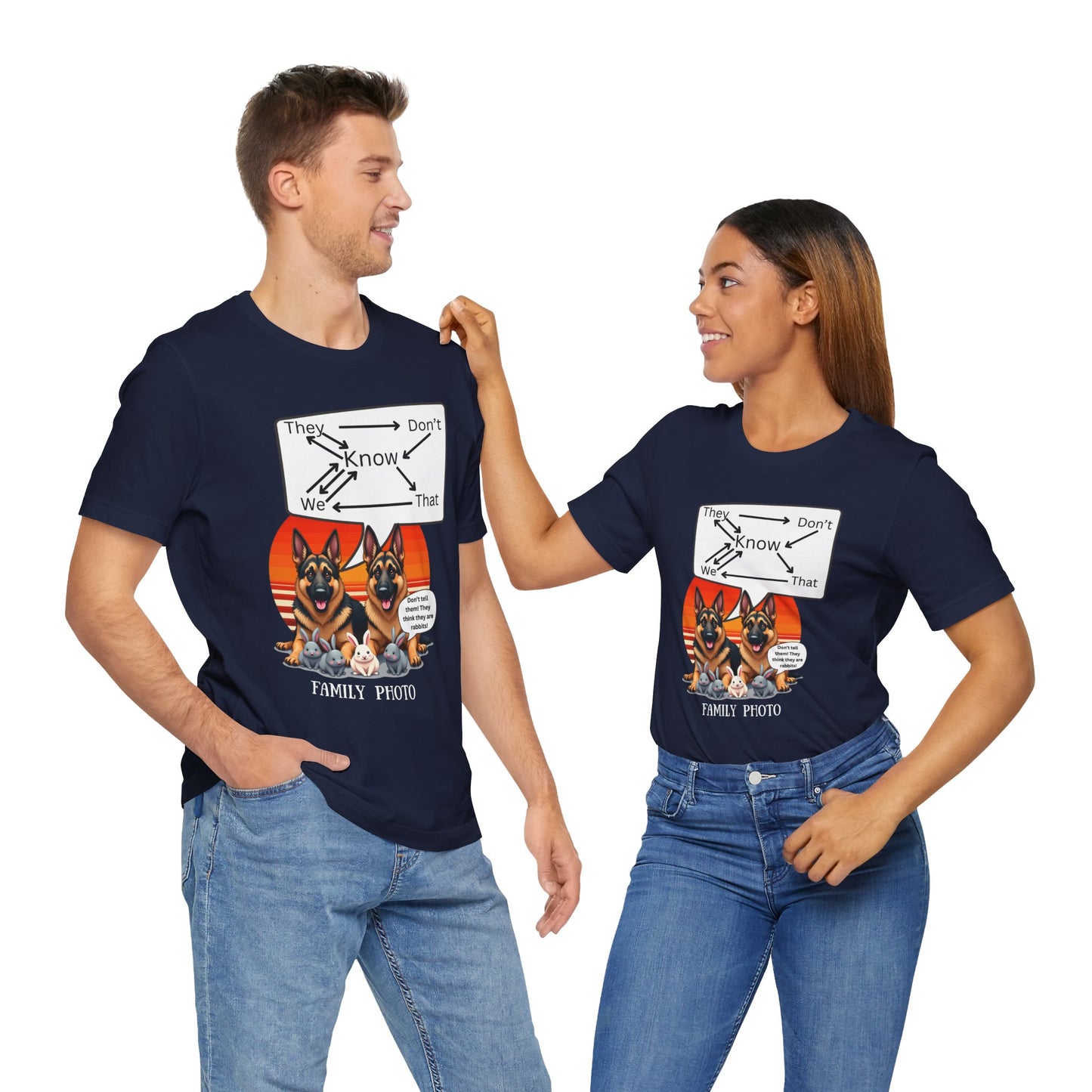 Funny Family Photo Dog Tee | Unisex Jersey Short Sleeve Shirt