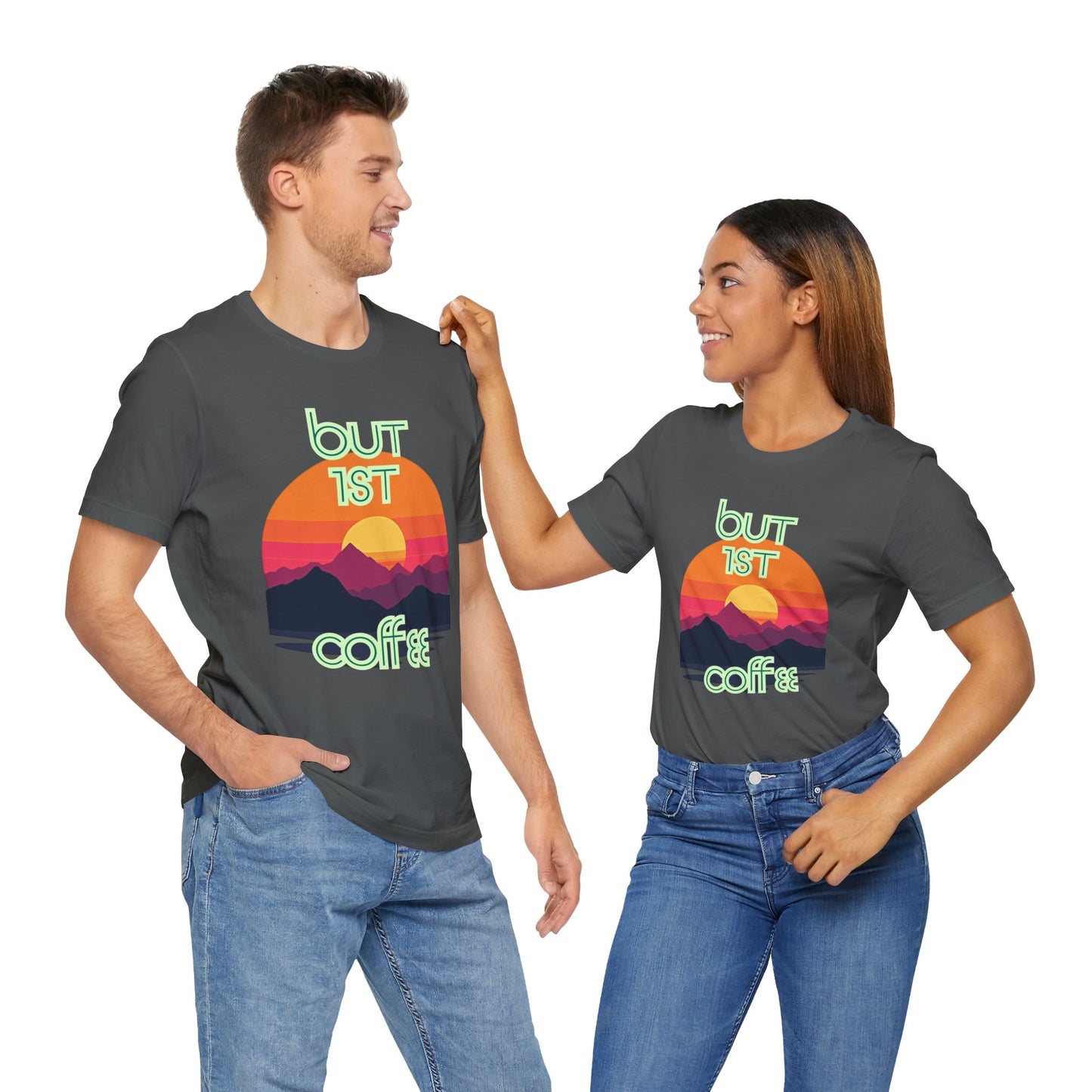 But First Coffee Unisex Jersey Tee - Fun Graphic Tee for Coffee Lovers