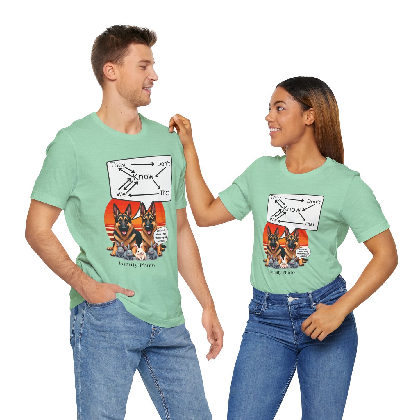 Funny Family Photo Dog Tee | Unisex Jersey Short Sleeve Shirt