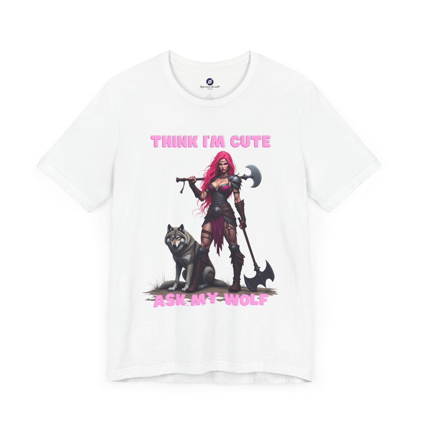 Think I'm Cute Unisex Jersey Tee with Warrior Design