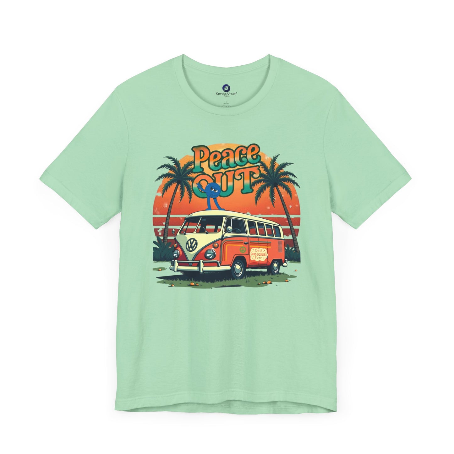 Retro Peace Out Graphic Tee | Unisex Jersey Short Sleeve T-Shirt