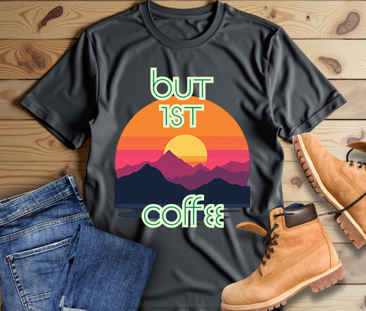 But First Coffee Unisex Jersey Tee - Fun Graphic Tee for Coffee Lovers