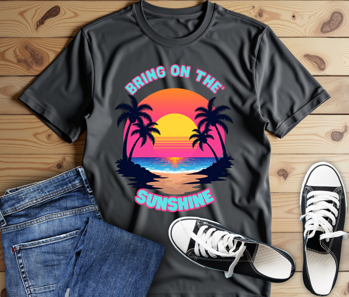 Unisex Jersey Tee - 'Bring on the Sunshine' Tropical Vibe