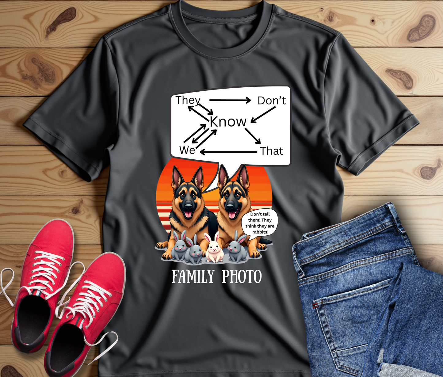 Funny Family Photo Dog Tee | Unisex Jersey Short Sleeve Shirt