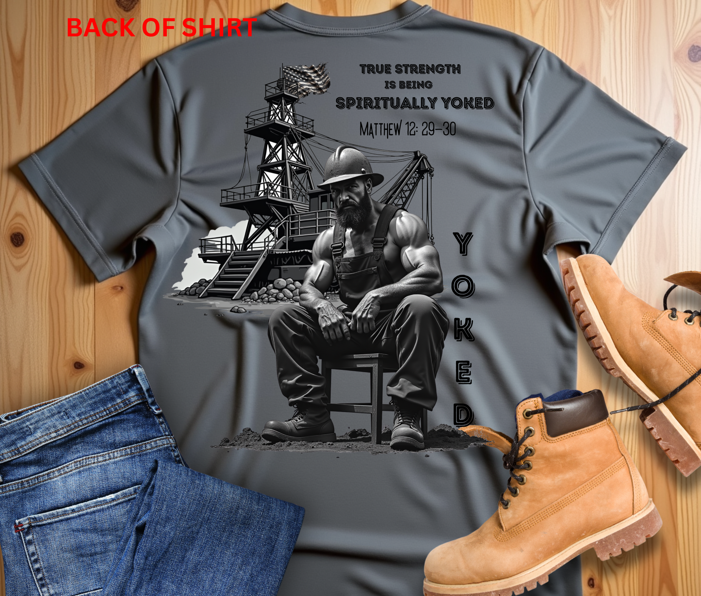 Spiritual Strength Short Sleeve Tee, Yoked Graphic Shirt, Unisex Fitness Top, Inspirational Gift, Motivational Apparel