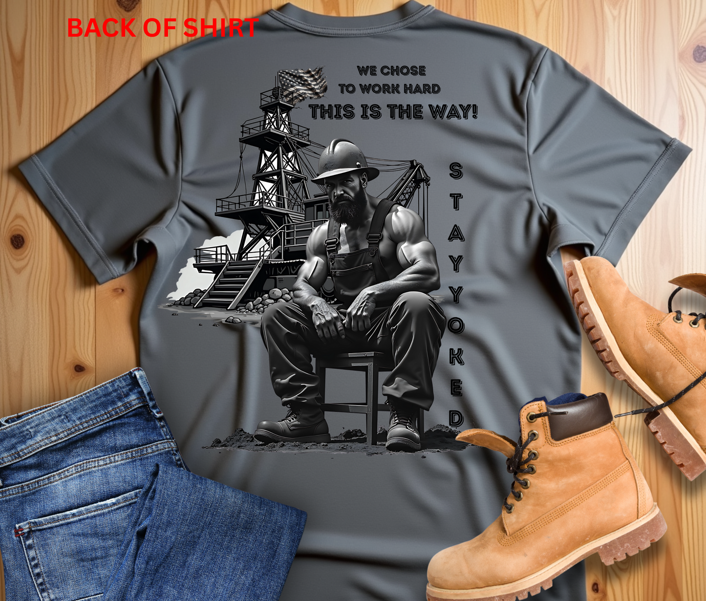 Work Hard Stay Yoked Tee, Motivational T-Shirt, Gift for Fitness Lovers, Unisex Casual Wear, Father's Day Gift, Gym Apparel