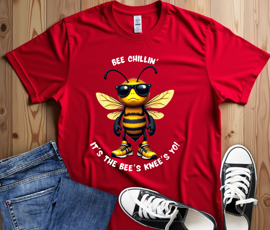 Bee Chillin' Unisex Tee - Fun Graphic Shirt for Summer, Gifts for Nature Lovers, Bee Themed Clothing, Casual Wear, Birthday Gift