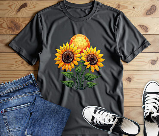 Sunflower Bliss Unisex Short Sleeve Tee - Feel Good Floral Design