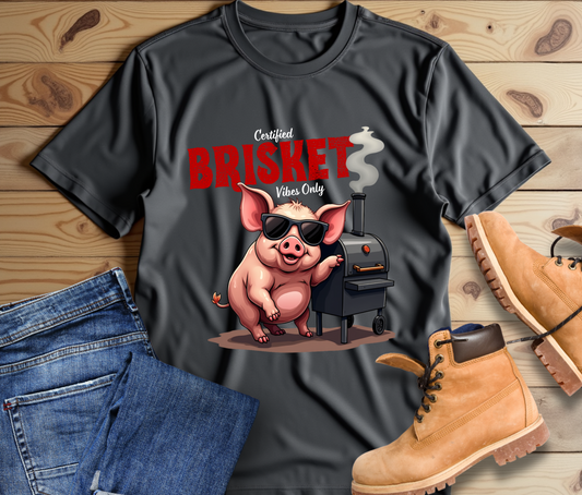 Cooked Brisket BBQ Pig T-Shirt - Perfect for Grill Lovers