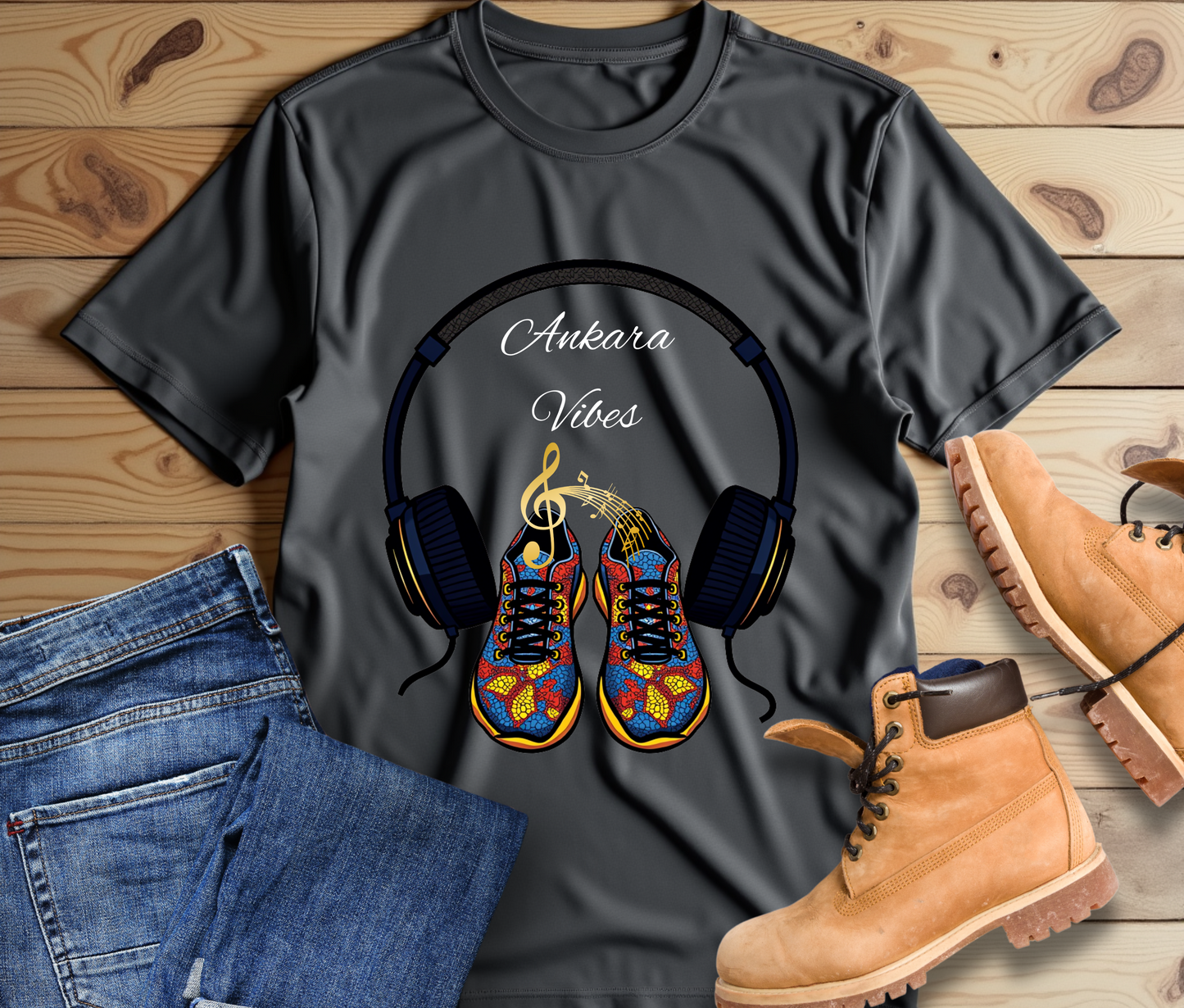 Ankara Vibes Graphic Tee – Unisex Jersey Short Sleeve T-Shirt for Music & Sneaker Lovers