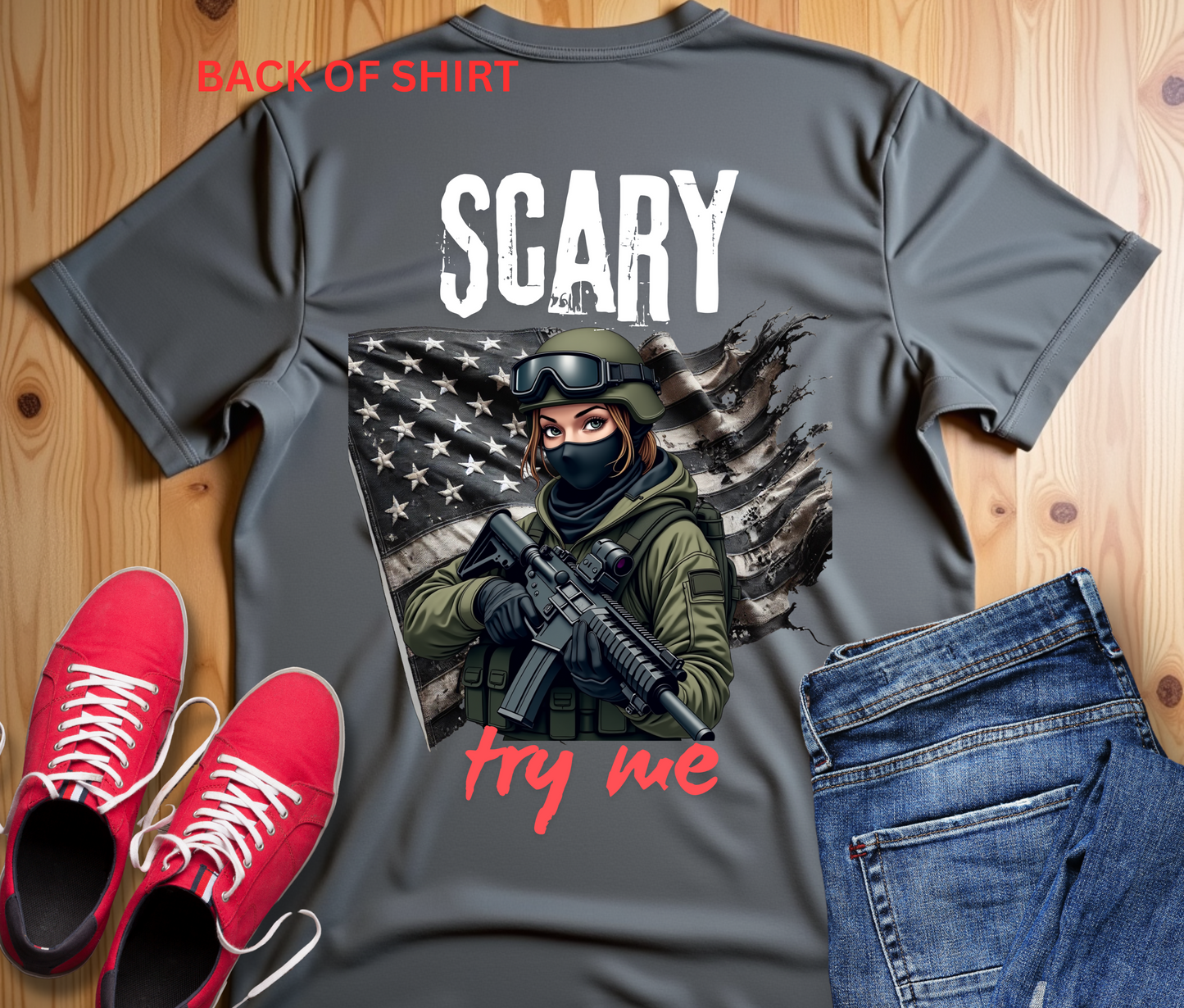 Female Scary Graphic Tee - Unisex Short Sleeve T-Shirt for Bold Statements