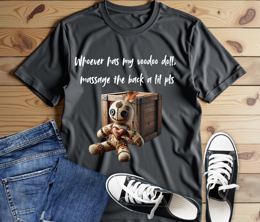 Whimsical Voodoo Doll Tee - Unisex Short Sleeve Shirt with Fun Message